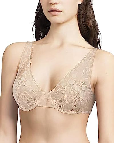 Chantelle DAY TO NIGHT, Tief Ausgeschnittener Spacer-BH, Damen Unterwäsche, Beige Dore, 85D im Sale